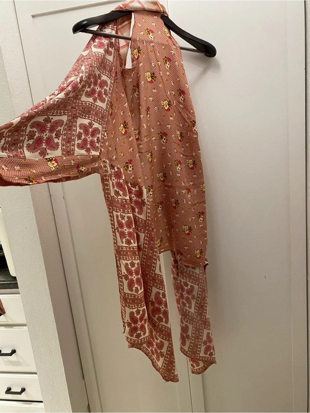 Free People Rose-Tan Printed Kimono Cover-Up
